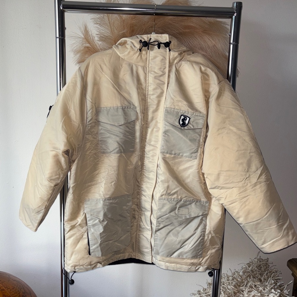 Vivienne Hu - VHNY Beige and Gray Pocketed Jacket